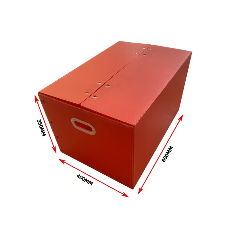 Caja plegable de plástico corrugado PP con solapa de velcro