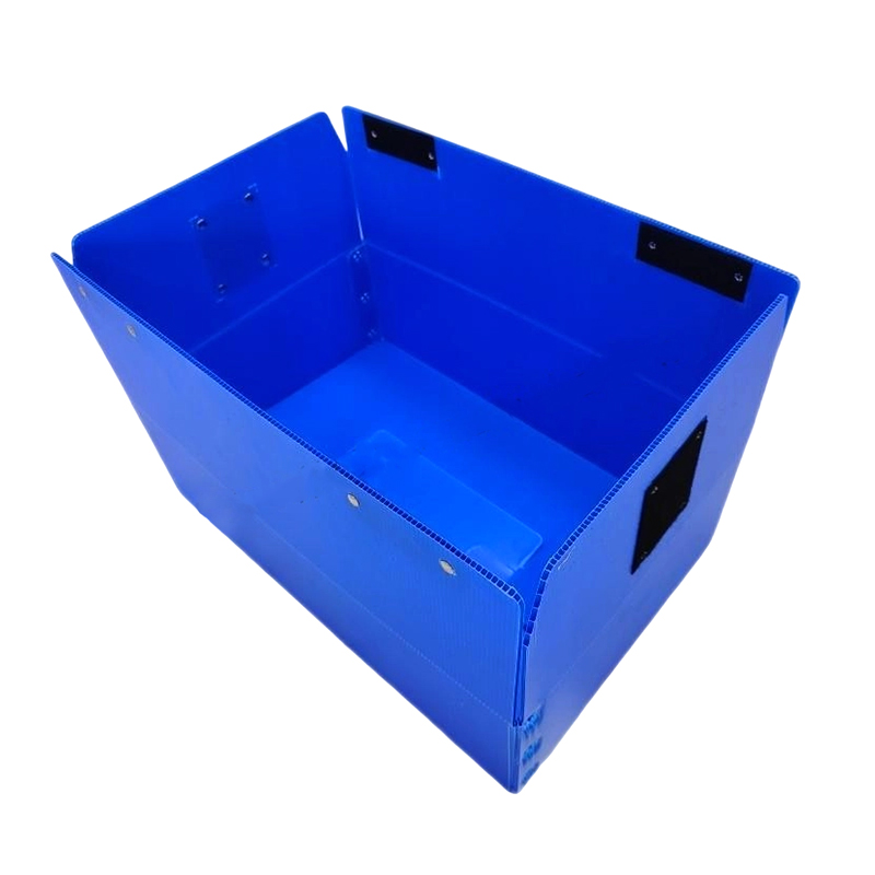 Caja de plástico corflate plegable reutilizable con tapa fija de velcro
