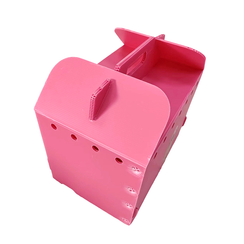 Transportín para mascotas de plástico corrugado con múltiples orificios de aire plegables