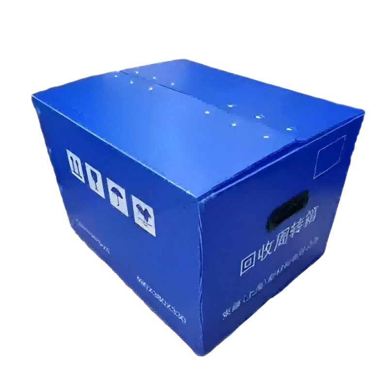 Caja móvil portátil de plástico corrugado PP con orificio para mano y tapa de velcro