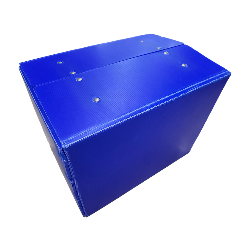 Caja móvil portátil de plástico corrugado PP con orificio para mano y tapa de velcro