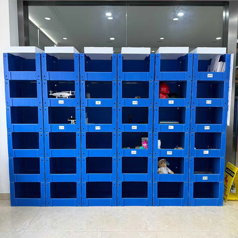 Contenedor de almacenamiento de piezas de tablero hueco de PP Correx apilable