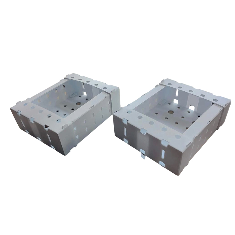 Caja de embalaje de frutas corrugadas de plástico apilable con tapa abierta
