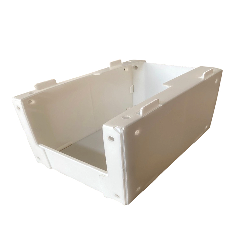 Contenedor apilable para recoger piezas de plástico corrugado PP con orificios laterales