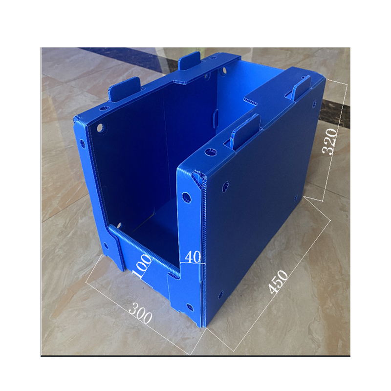 Contenedor apilable para recoger piezas de plástico corrugado PP con orificios laterales