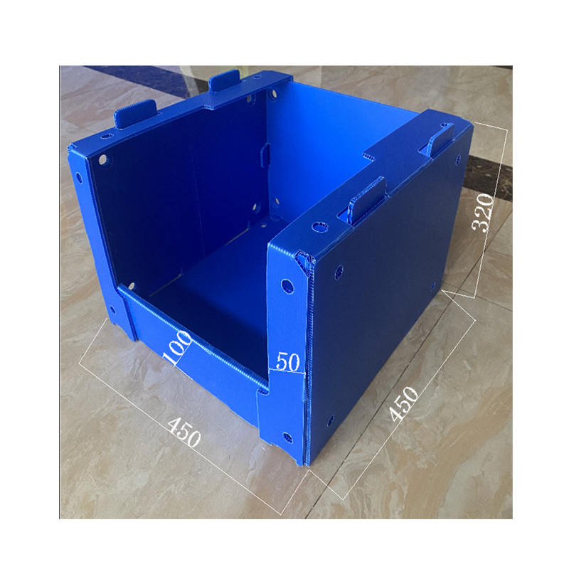 Contenedor apilable para recoger piezas de plástico corrugado PP con orificios laterales