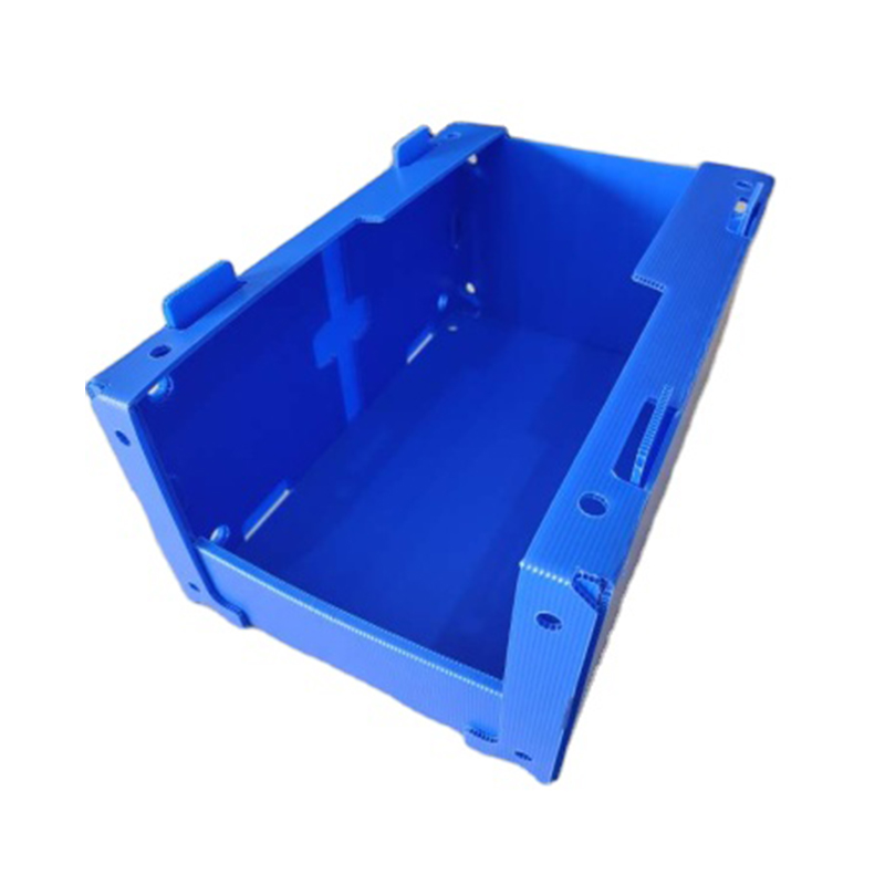Contenedor apilable para recoger piezas de plástico corrugado PP con orificios laterales