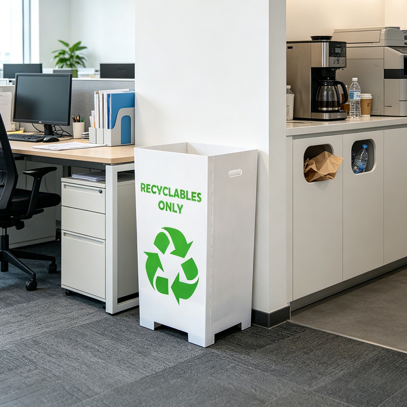 Contenedor de basura reciclable de plástico corrugado