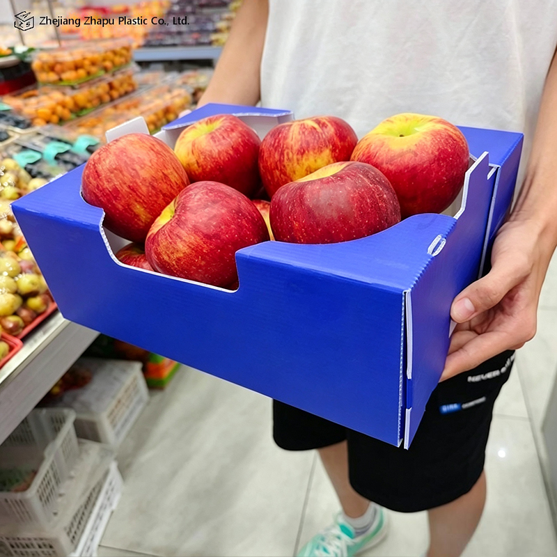 Caja corrugada de PP impresa plegable para verduras y frutas