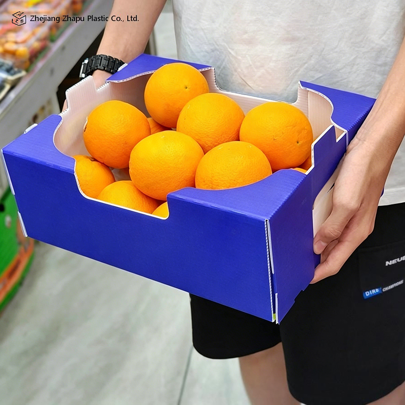 Caja corrugada de PP impresa plegable para verduras y frutas